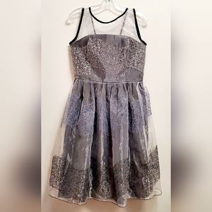 Grey and silver retro styled cocktail dress